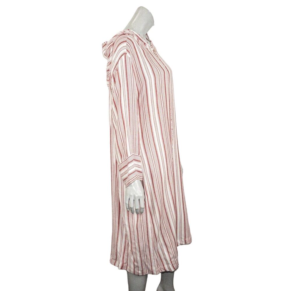 PIETSIE Women's Hoodie Caftan Dress Red Striped Size Small - Picture 5 of 11